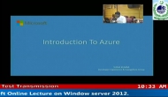 Microsoft Online Lecture on Microsoft Azure